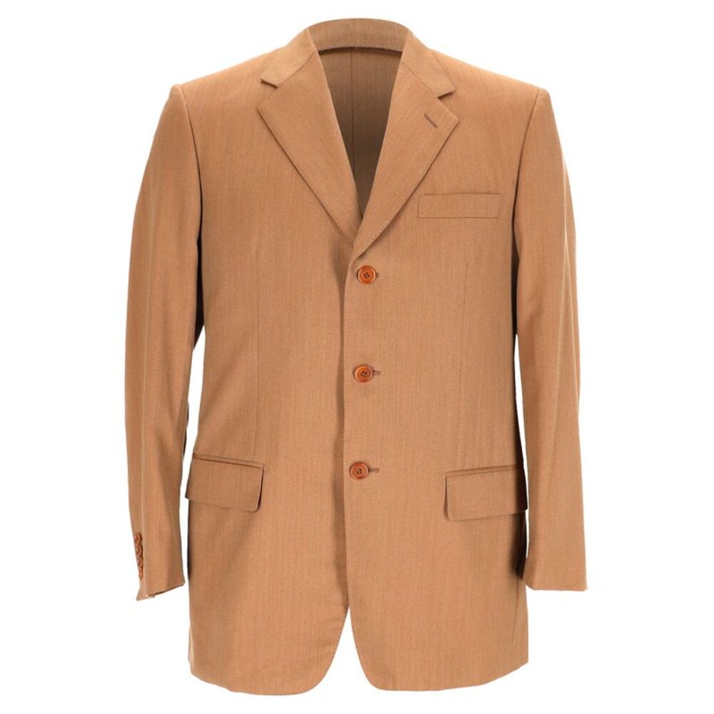 Balenciaga Single-Breasted Blazer with Pockets in Brown Wool